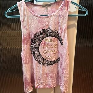 “Wild heart gypsy soul” tank top with fringe